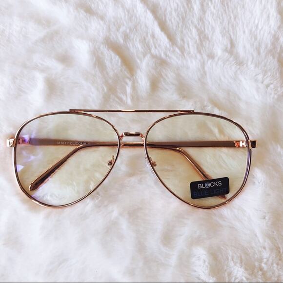 Jonah Rose Gold Aviator Computer Blue Light Glasses - Picture 4 of 9